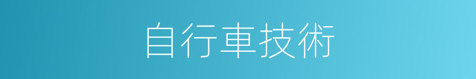 自行車技術的同義詞
