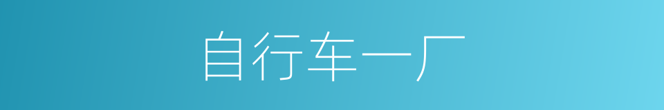 自行车一厂的同义词