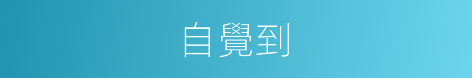 自覺到的同義詞