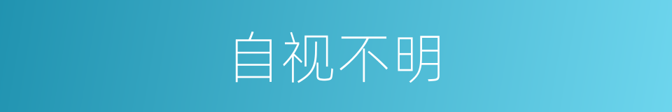 自视不明的意思