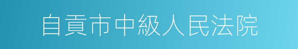 自貢市中級人民法院的同義詞