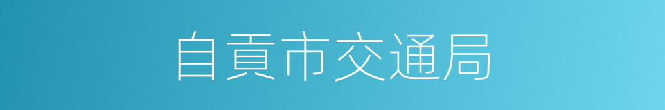 自貢市交通局的同義詞