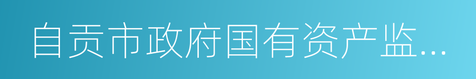 自贡市政府国有资产监督管理委员会的同义词