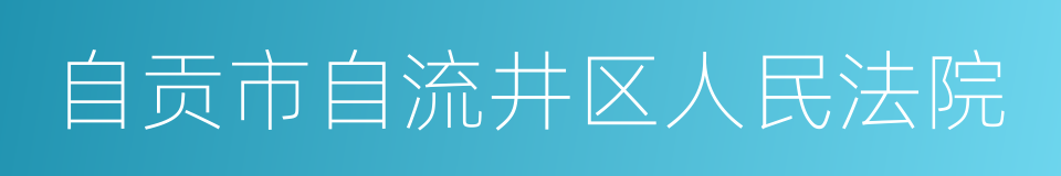 自贡市自流井区人民法院的同义词