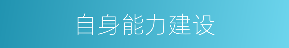 自身能力建设的同义词