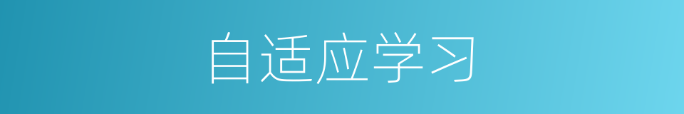 自适应学习的同义词