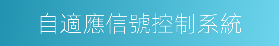 自適應信號控制系統的同義詞