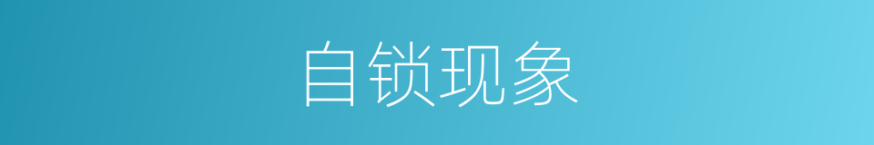 自锁现象的同义词