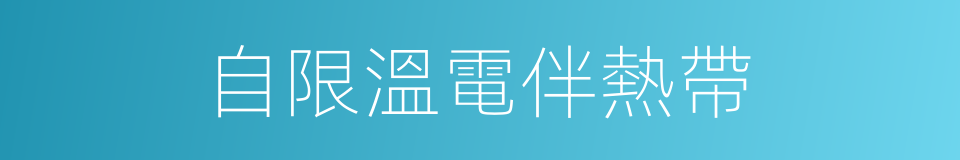 自限溫電伴熱帶的同義詞