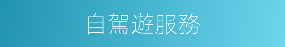 自駕遊服務的同義詞