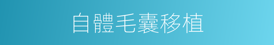 自體毛囊移植的同義詞