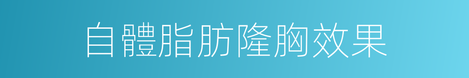 自體脂肪隆胸效果的同義詞