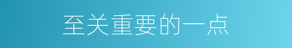至关重要的一点的同义词