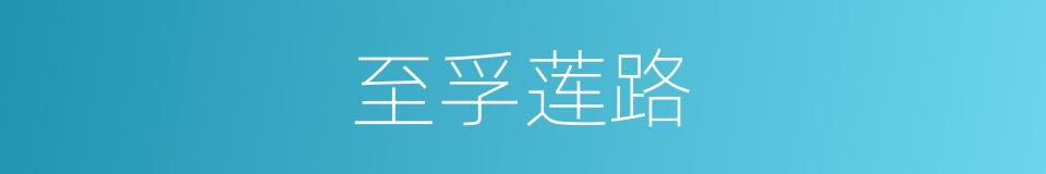 至孚莲路的同义词
