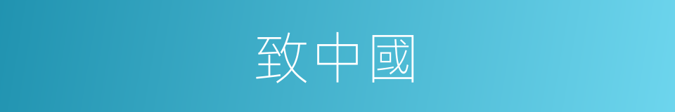 致中國的同義詞