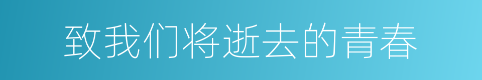 致我们将逝去的青春的同义词