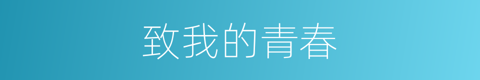致我的青春的同义词