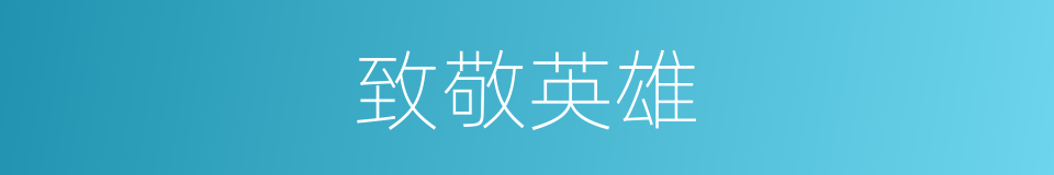 致敬英雄的同义词