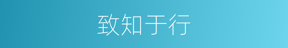 致知于行的意思
