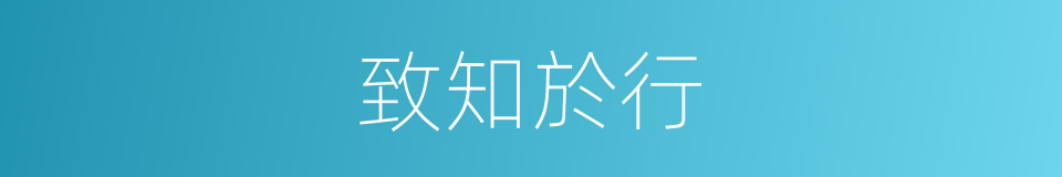 致知於行的意思