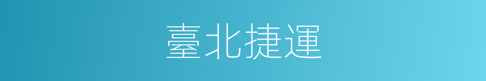 臺北捷運的同義詞