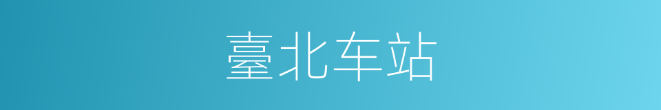 臺北车站的同义词
