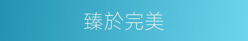 臻於完美的意思