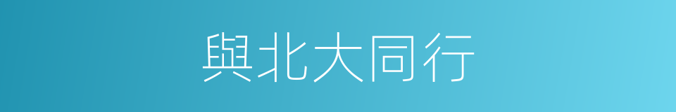 與北大同行的同義詞