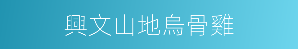 興文山地烏骨雞的同義詞