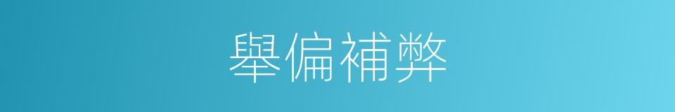 舉偏補弊的意思