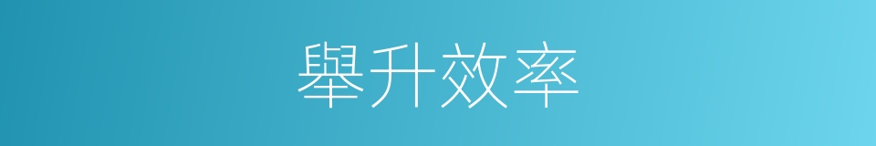 舉升效率的同義詞