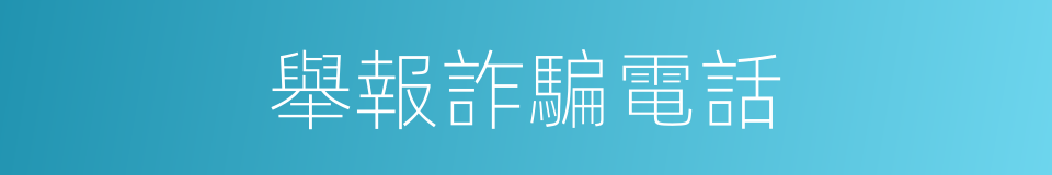 舉報詐騙電話的同義詞