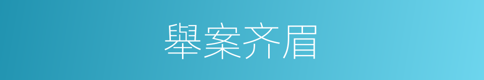 舉案齐眉的意思