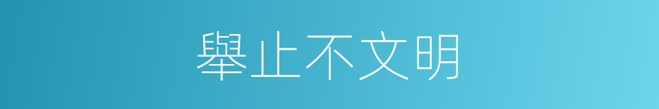 舉止不文明的同義詞