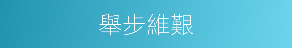 舉步維艱的意思