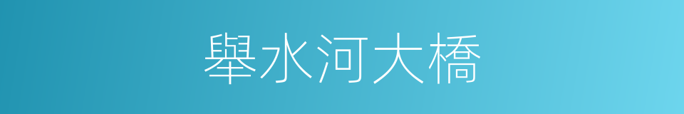 舉水河大橋的同義詞