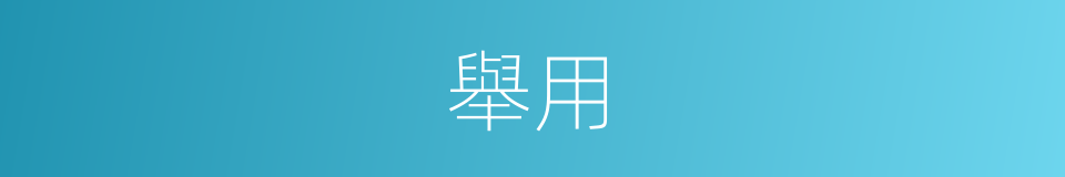 舉用的意思