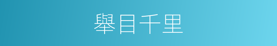 舉目千里的意思