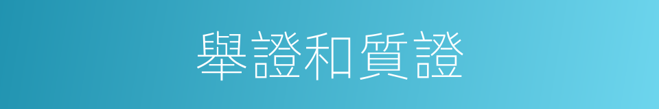 舉證和質證的同義詞