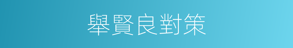 舉賢良對策的同義詞