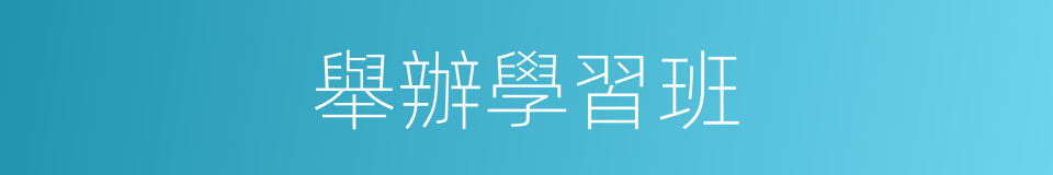 舉辦學習班的同義詞