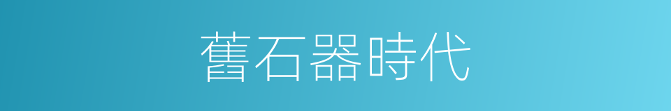 舊石器時代的意思
