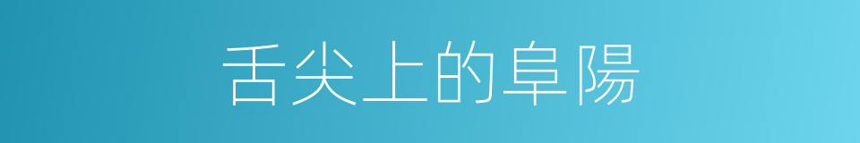 舌尖上的阜陽的同義詞