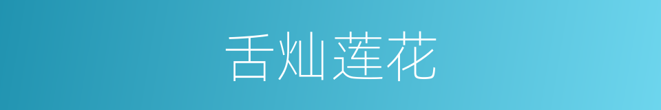 舌灿莲花的意思