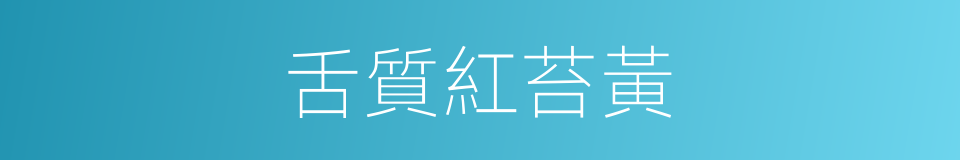 舌質紅苔黃的同義詞