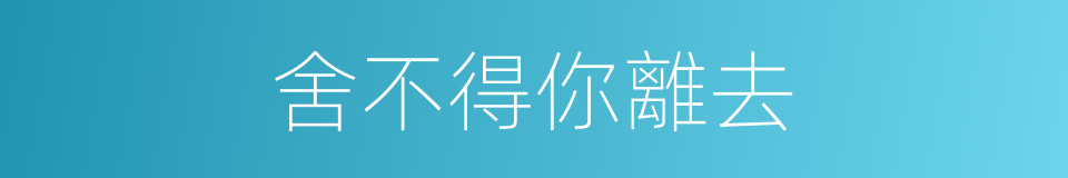 舍不得你離去的同義詞