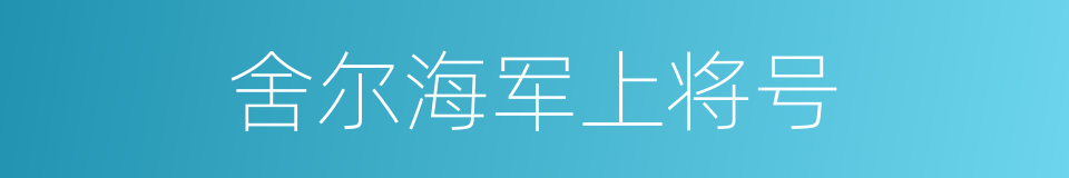 舍尔海军上将号的同义词