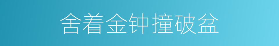 舍着金钟撞破盆的意思