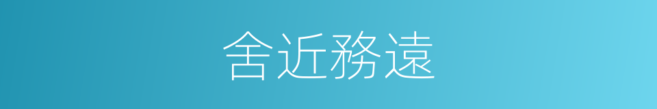舍近務遠的意思