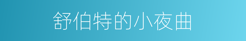 舒伯特的小夜曲的同义词